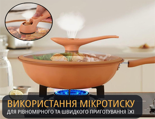 Магазин Склад Купити Онлайн: Сковорода ВОК з антипригарним покриттям та пароваркою