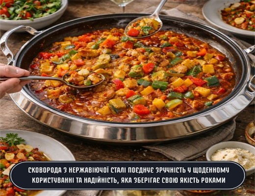 Купити онлайн НОУ-ХАУ: Сковорода з нержавіючої сталі з кришкою, 30 см