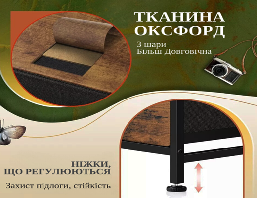 Магазин Склад Купити Онлайн: Комод шкаф із текстильними ящиками в стилі лофт