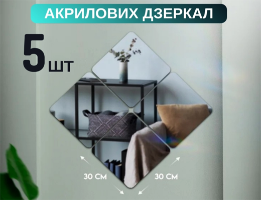 Купити онлайн НОУ-ХАУ: Комплект акрилових дзеркал для декору стін