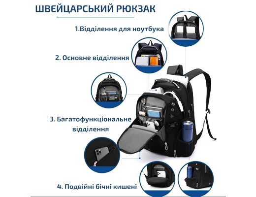 Інтернет Магазин Склад Акція Ціна Знижка: Швейцарський рюкзак, годинник у подарунок
