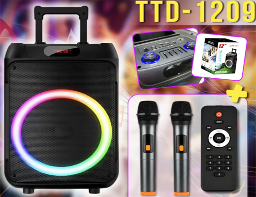 Магазин Склад Купити Онлайн: Колонка Bluetooth Wireless Speaker TTD-1209 з мікрофонами і пультом ДУ