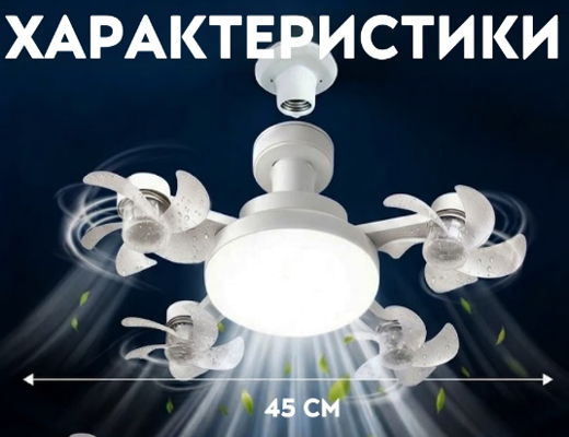 Інтернет Магазин Склад Акція Ціна Знижка: Стельовий вентилятор-люстра з пультом керування